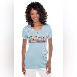 Tokidoki x Koi by Kathy Peterson Light Blue Tokidoki Sushi Brianna Scrub Top